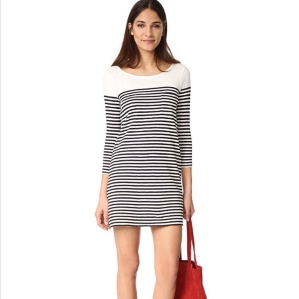 Joie ivory and black striped dress